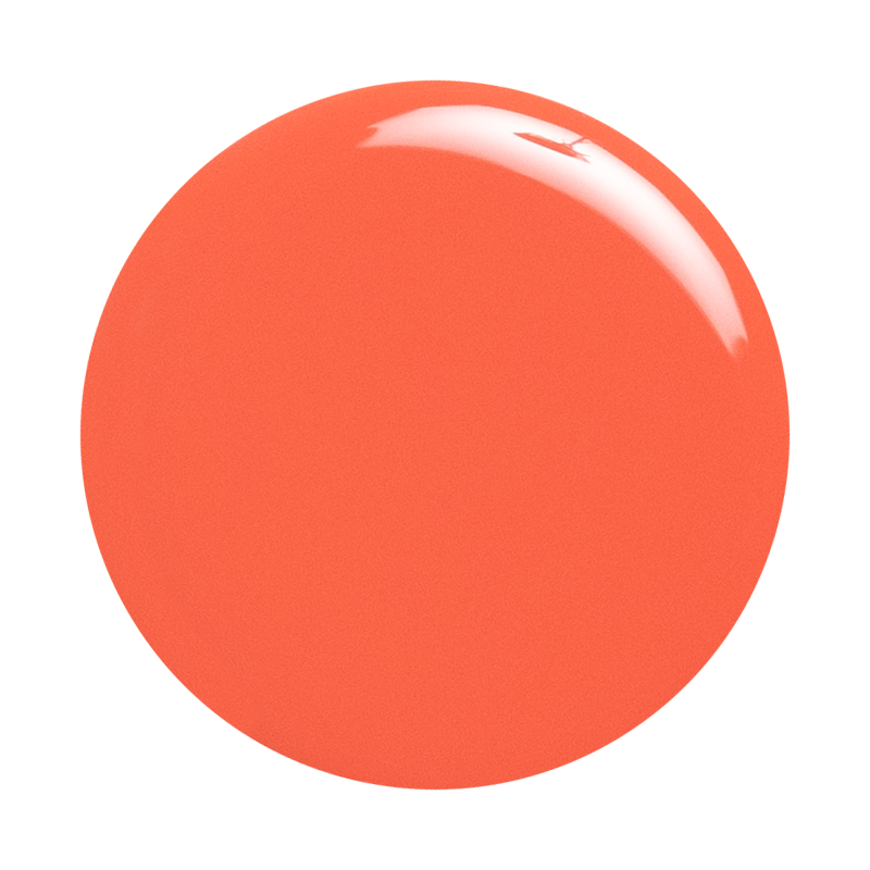 Perfect Pinwheel coral gel polish with a shiny, smooth finish for vibrant and long-lasting at home manicures
