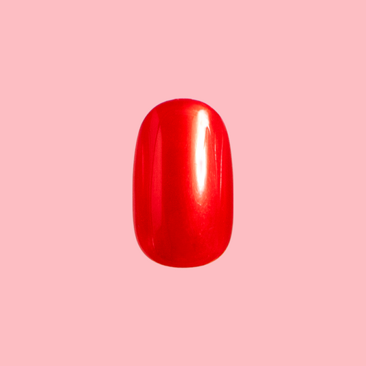Ruby Chrome - Tab Press-On | Extra Short | Round