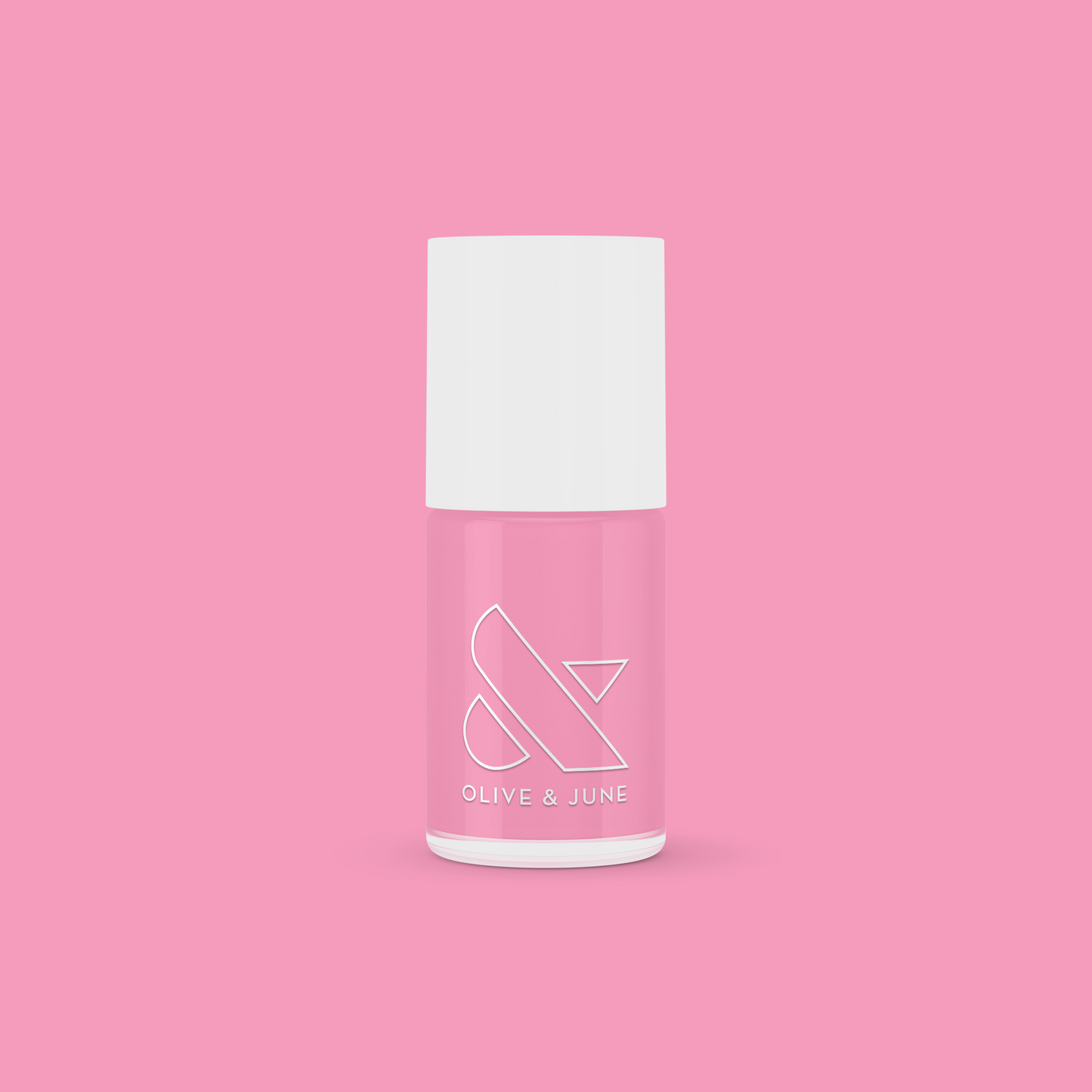 Bottle of Grateful & Kind pure pink gel polish by Olive and June for long-lasting at-home manicures