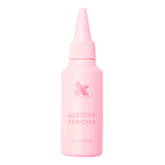 Pink squeeze bottle of Acetone Remover for easy at-home mani and gel polish removal in 10 to 15 minutes
