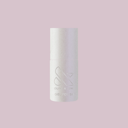 BAROQUE Gel bottle with shimmering pearly white iridescent gel polish for long-lasting at-home manicure use