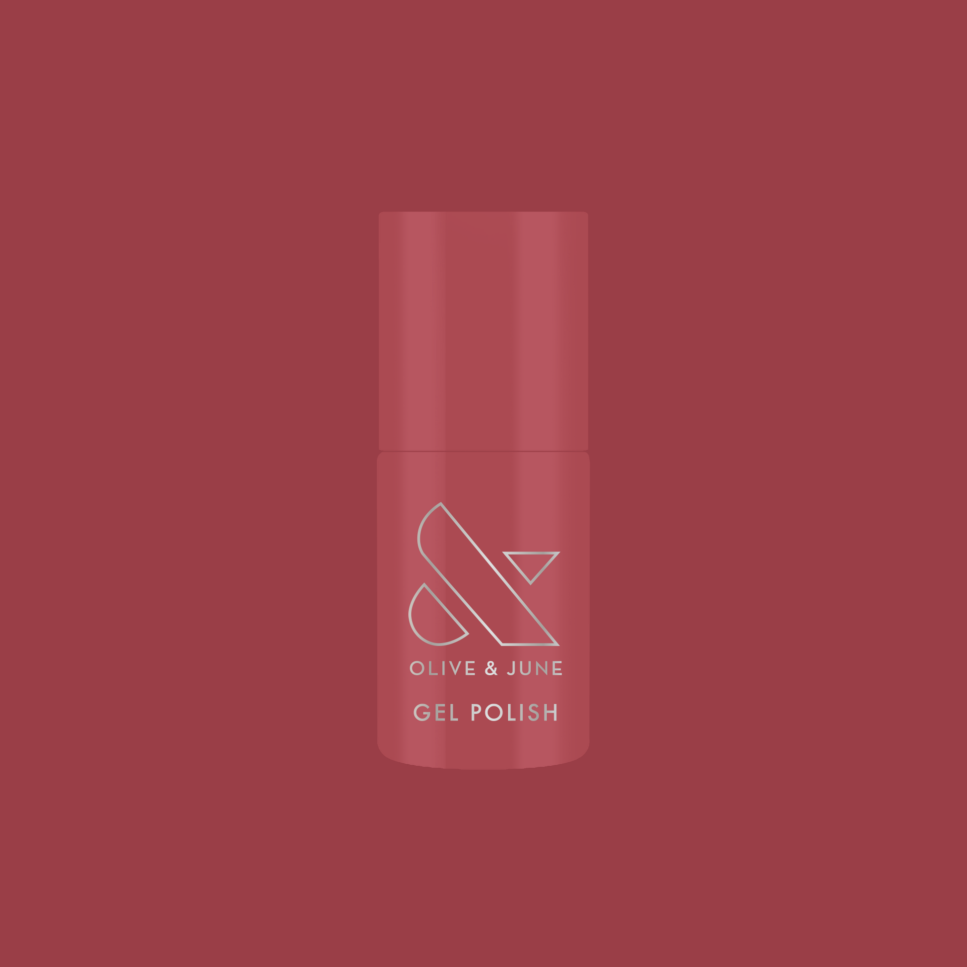 LD - Gel bottle displayed in a muted rosy shade for a smooth, long-lasting gel polish manicure by Olive and June