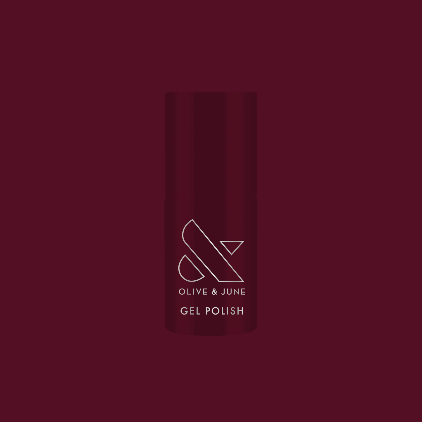 Obsessed - Gel bottle shown in a deep dark ruby shade for a rich, long-lasting gel manicure by Olive and June