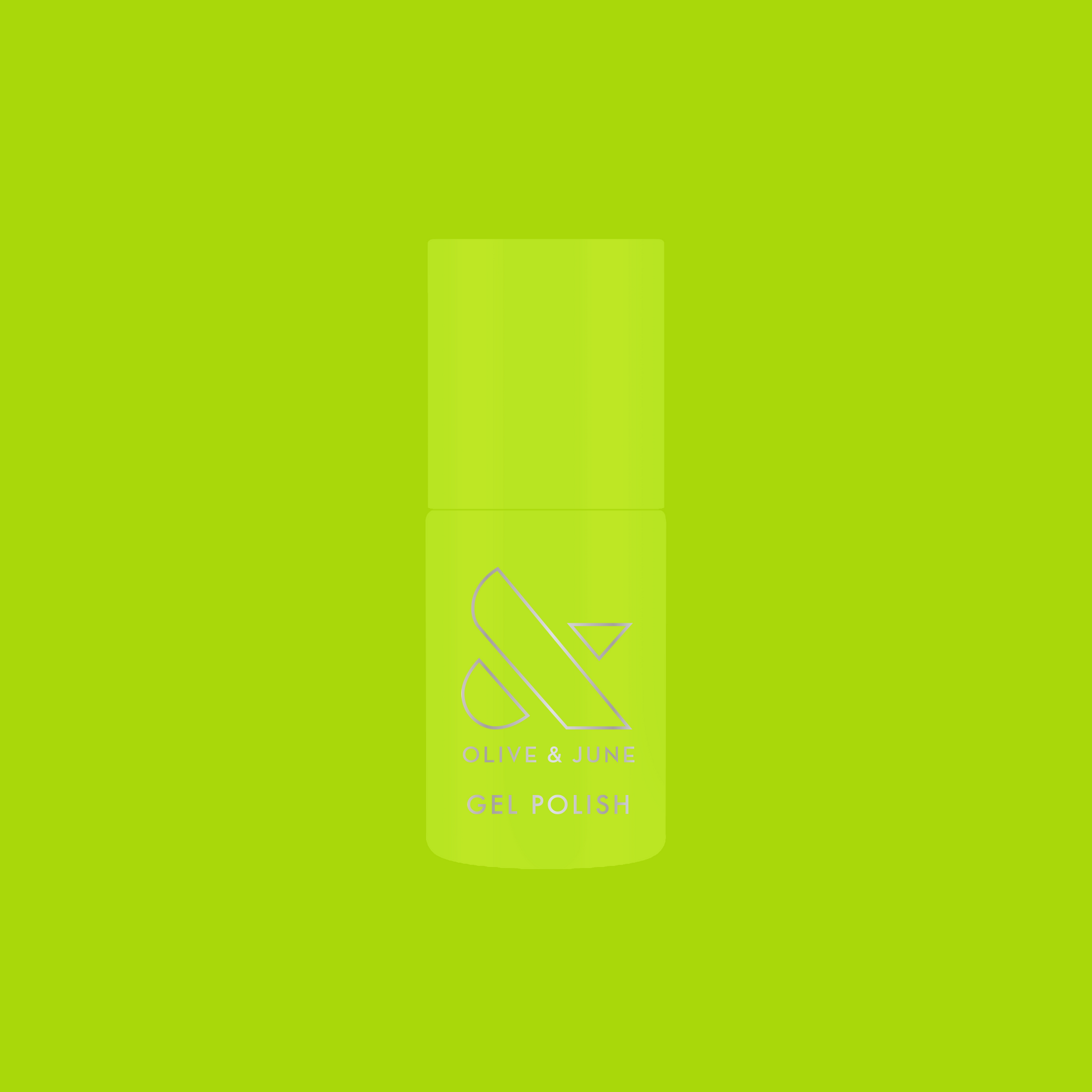 Time To Re-apply - Gel bright neon yellow green gel polish bottle on matching vibrant background for a bold mani look