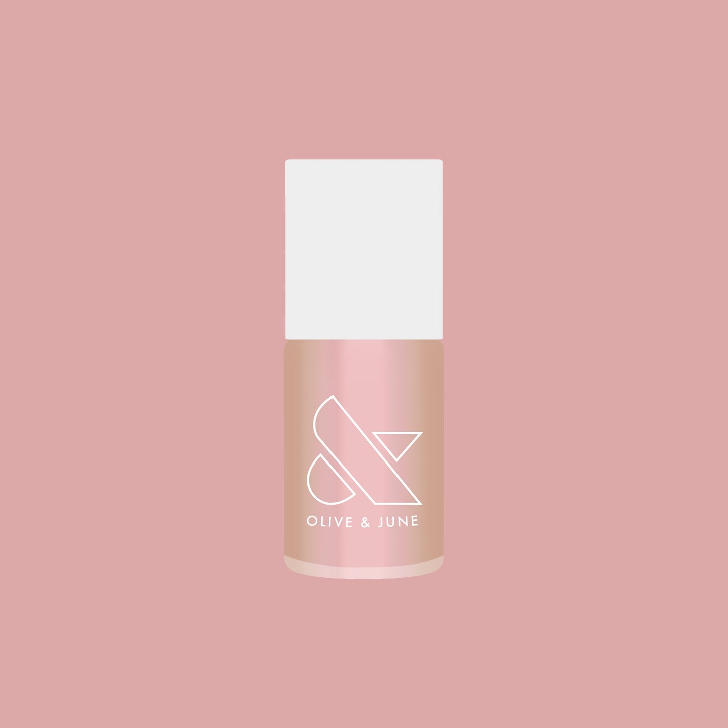 Olive and June Sandy Scallop gel polish bottle showing a creamy milky golden iridescent quick dry polish
