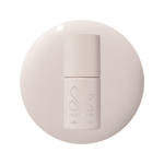 Bottle of LHG - Gel polish in soft grey neutral with a subtle pink undertone on matching light background