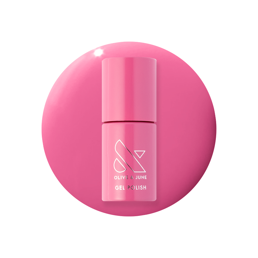 Prom - Gel bottle shown in bold magenta pink for a bright, long-lasting at-home gel manicure by Olive and June