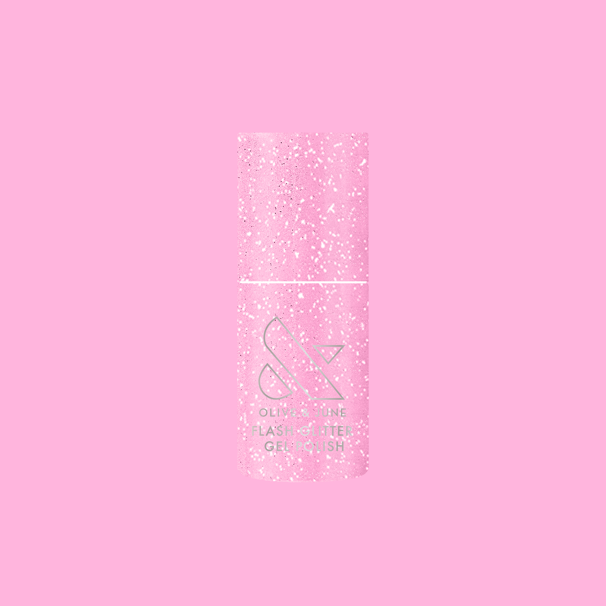 Rosé Rhymes with Partay Gel bottle with cool-toned pink flash glitter gel polish for a sparkling manicure