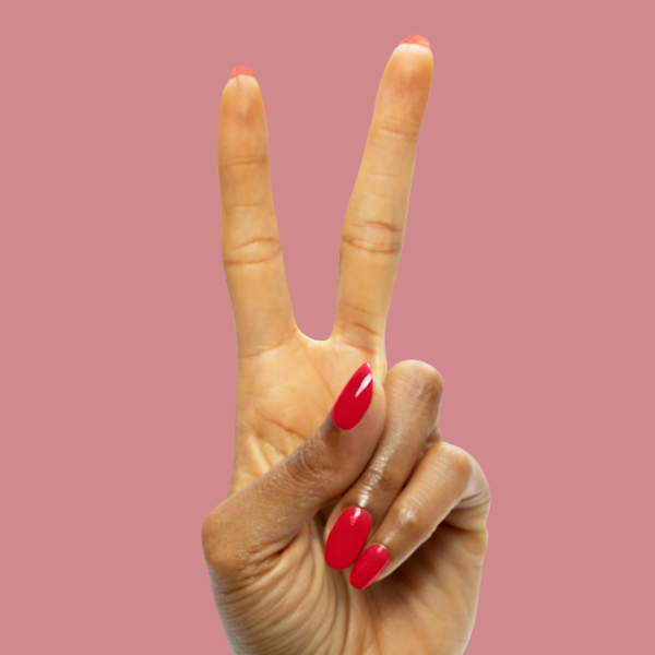 Secret Recipe - Gel vibrant blue-toned red gel polish displayed on nails with a smooth, glossy finish for polished look
