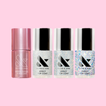Speedy + Sparkly Top Coats Set featuring four shimmery and glossy top coats for a sparkling at-home manicure