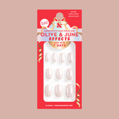 Sugar Glaze - Tab Press-On | Extra Short | Round